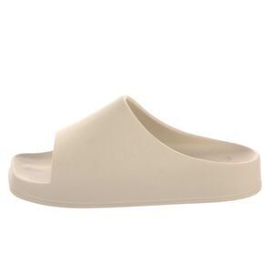 Khaite Brighton Sandals – Cream Beige Rubber Slides, Minimalist, Size 9 US 39 IT